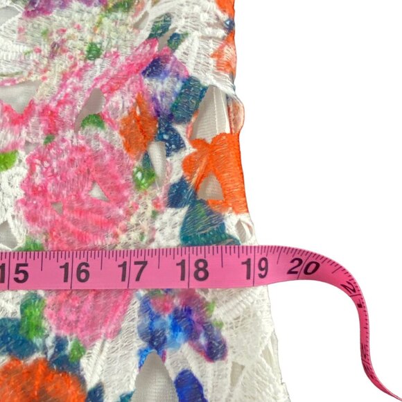 FERATELLI Women Lace Tunic Eyelet Sleeveless Knee Length Floral Sz L White 61-6 - Picture 13 of 15